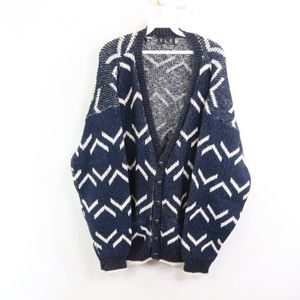 90s Streetwear Mens Large Cardigan Sweater Blue